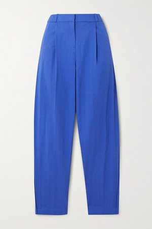 Light blue Pleated cotton-blend straight-leg pants | Jason Wu | NET-A-PORTER