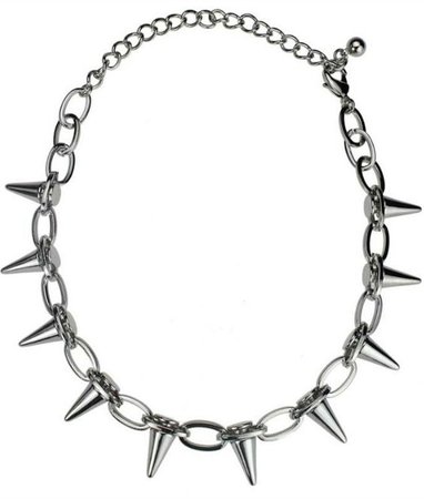 Silver Chain Rivets Thorn Necklace