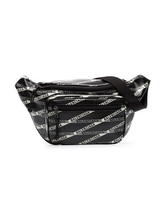 Balenciaga Black Explorer Logo Leather Belt Bag - Farfetch