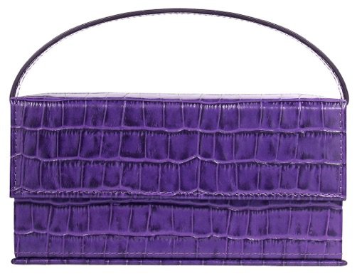 L’AFSHAR Purple Croc Box Handbag