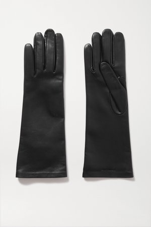 Black Leather gloves | SAINT LAURENT | NET-A-PORTER