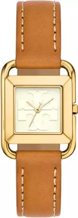Tory Burch The Miller Square Leather Strap Watch, 24mm | Nordstrom
