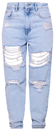 PLT- light blue wash ripped mom jeans