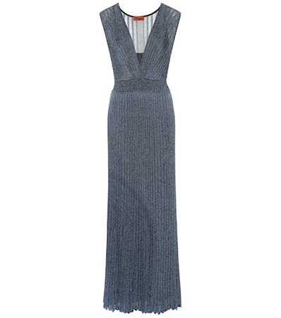 Pleated knit gown