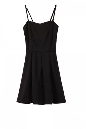 Basic Spaghetti Strap Zip Side Fit and Flare Dress