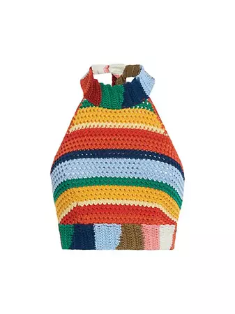 Shop Marni Marni x No Vacancy Inn Stripe Crochet Halter Top | Saks Fifth Avenue