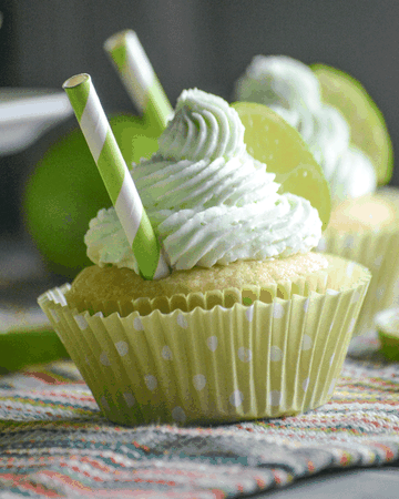 Salted Margarita Cupcakes with Tequila Lime Buttercream Frosting - 4 Sons 'R' Us