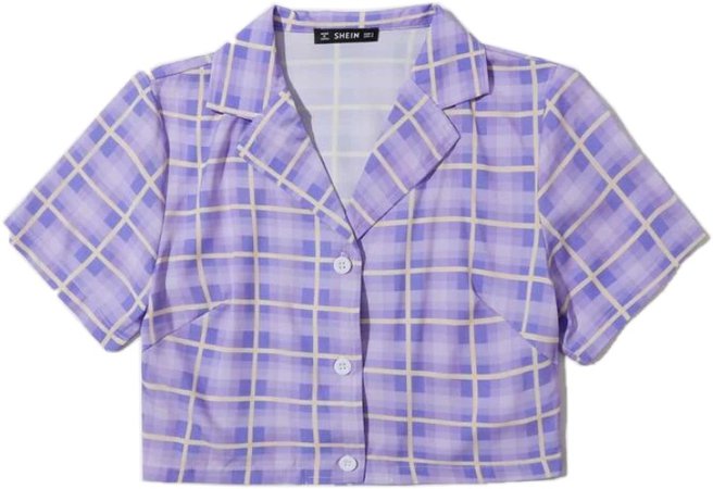 cropped purple blouse