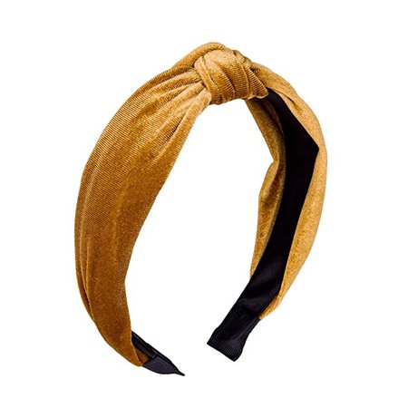 Amazon.com : Velvet Wide Headbands, Knotted Vintage Hairband with Velvet Wide Elastic Hair Hoops Fashion Twisted Hair Accessories for Women and Girls-Yellow : Beauty