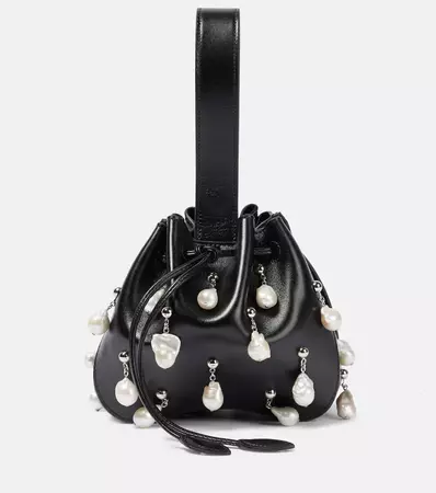 Alaïa - Rose Marie embellished leather clutch | Mytheresa