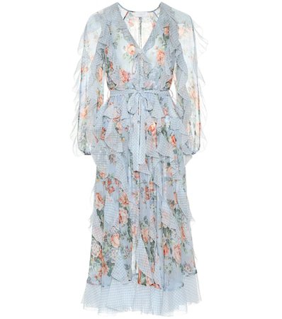 Bowie floral silk chiffon dress