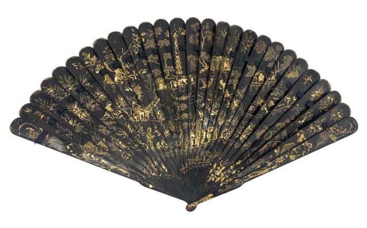 black gold ornate fan