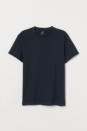 Regular Fit Crew-neck T-shirt - Dark blue - Men | H&M US