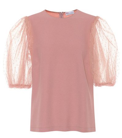 Crêpe and tulle top