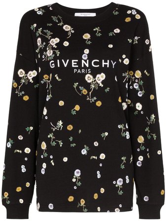 Givenchy Sweat à Logo Et Fleurs - Farfetch