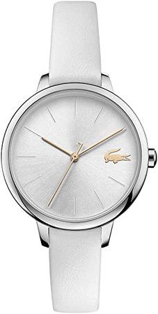 Amazon.com: Lacoste Women's Cannes Stainless Steel Quartz Watch with Leather Calfskin Strap, White, 12 (Model: 2001159) : Clothing, Shoes & Jewelry