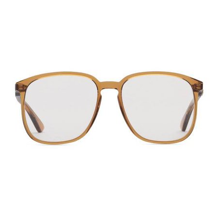 Square-frame acetate glasses in Transparent amber acetate frame | Gucci Men's Square & Rectangle