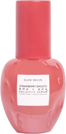 Amazon.com: Glow Recipe Strawberry Smooth BHA + AHA Salicylic Acid Serum - Gentle Exfoliating Serum & Pore Minimizer Made with Mandelic, Azelaic Acid + Hyaluronic Acid - Clarifying & Calming Vegan Skincare (30ml)