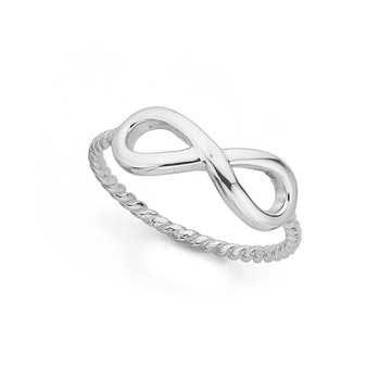 Silver Infinity On Twist Band Ring | Rings | Prouds The Jewellers