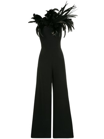 Isabel Sanchis Feathered One Shoulder Jumpsuit - Farfetch
