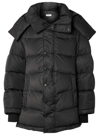 Swing Oversized Embroidered Quilted Shell Down Jacket - Black