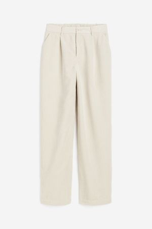 Wide-leg Corduroy Pants - Light beige - Ladies | H&M US