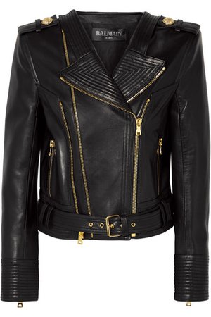 Balmain | Leather biker jacket | NET-A-PORTER.COM