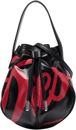 black and red diesel bag