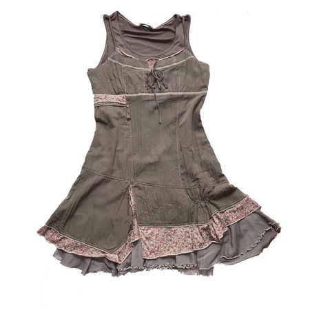 Grunge fairy mini dress with little corset and mesh... - Depop