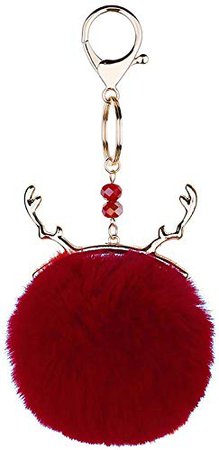 Amazon.com: MILAKOO Faux Fur Pom Pom Keychain Purse Bag Charm Fluffy Ball Key Chain for Women: Jewelry