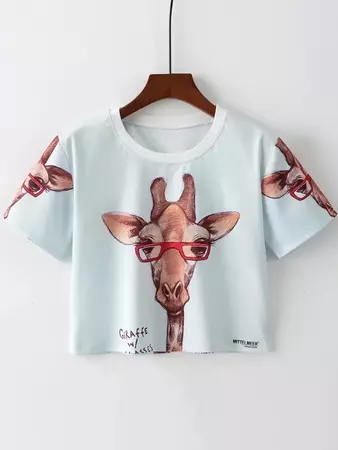 Giraffe Print Crop Tshirt