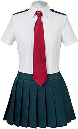 Amazon.com: My Hero Academia Boku no Hero Academia Ochako Uraraka Tsuyu Asui Summer Uniform White: Clothing
