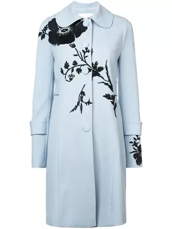 Carolina Herrera flower detail single-breasted coat £6,217 - Shop Online - Fast Global Shipping, Price