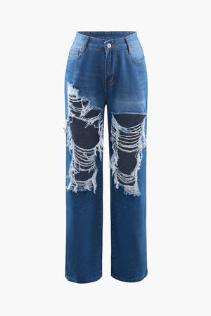 Destroyed Straight Leg jeans – Micas