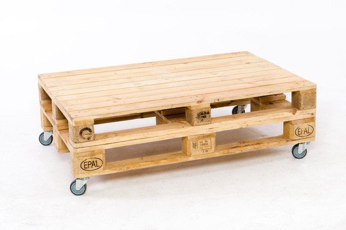 HIRE SOCIETY - PALLET COFFEE TABLE ON WHEELS