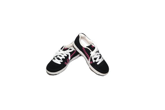 Vintage Black Suede Sneakers Black Tennis Shoes Black and Pink | Etsy