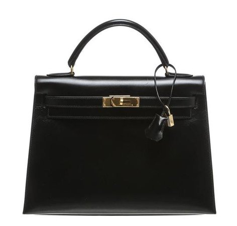 Hermès Kelly 32 227069 Black Box Calf Leather Satchel - Tradesy