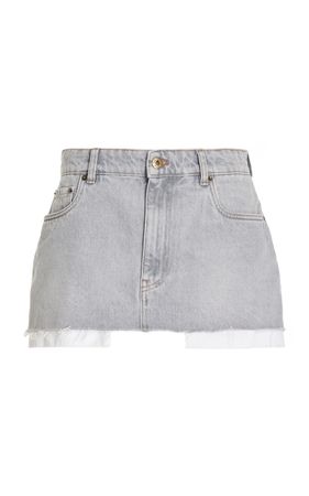 Exposed Pocket Denim Mini Skirt By Miu Miu | Moda Operandi