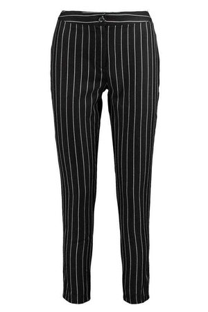 Petite Stripe Tapered Trouser | Boohoo