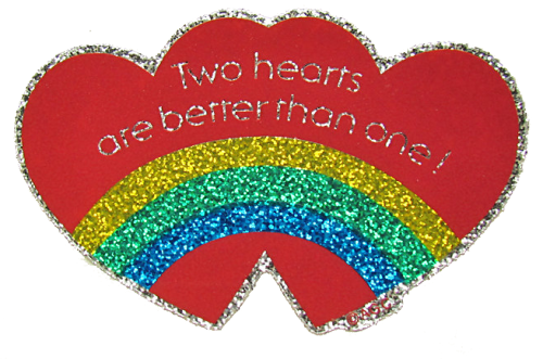two hearts sticker