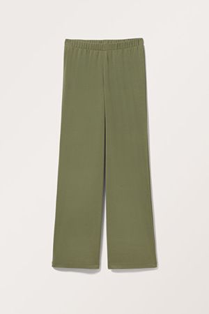 Regular fit soft trousers - Dusty Khaki Green - Monki WW