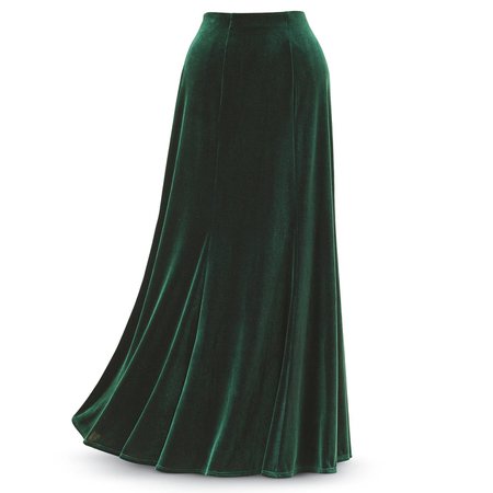 green velvet maxi skirt