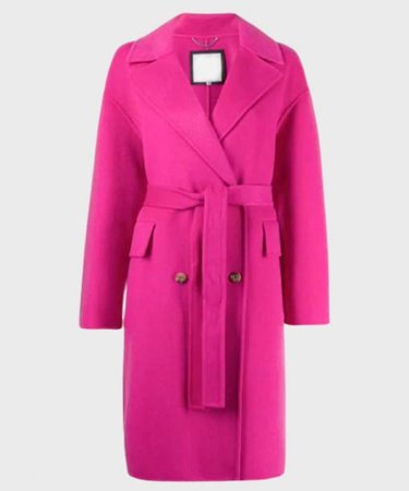 Emily in Paris Emily Cooper Pink Trench Coat | Lily Collins Wool Coat