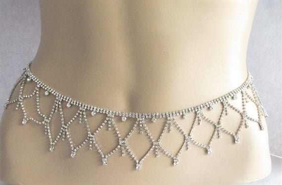 crystal belly chain