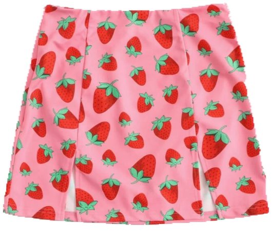 strawberry mini skirt