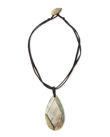 Viktoria Hayman 19" Faceted Mother-of-Pearl Pendant Necklace