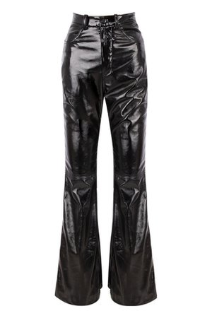 Saffy Black Vegan Leather High Waisted Trousers
