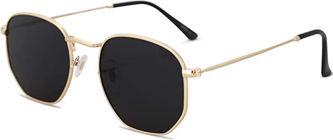 Amazon.com: SOJOS Small Square Polarized Sunglasses for Men and Women Polygon Mirrored Lens SJ1072 with Gold/Grey with Gift Box : Clothing, Shoes & Jewelry