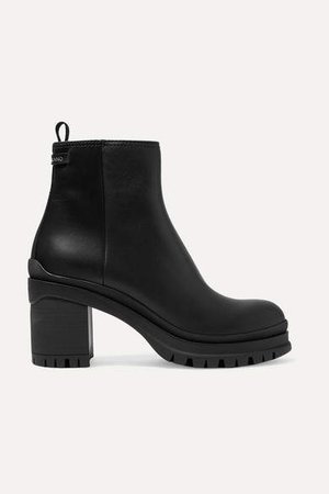 55 Leather Ankle Boots - Black