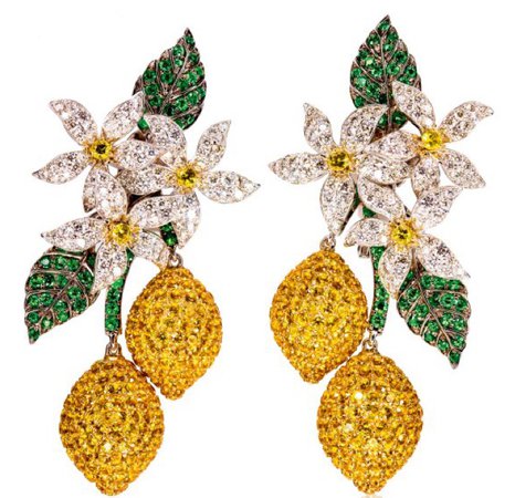 lemon diamond earrings